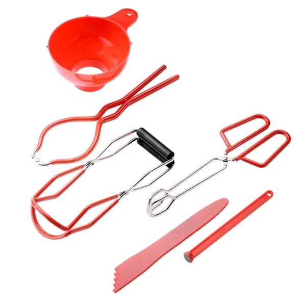 6 Pieces/Set Stainless Steel Canning Jar Lifter Kit with Grip Handles