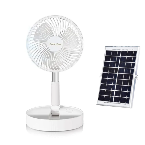 Solar Mini Stand Fan with Panel - Rechargeable