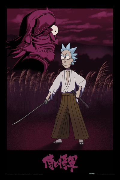 Rick and Morty (Watch) Poster with Black Frame