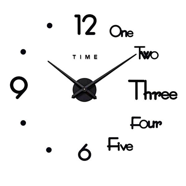 DIY Frameless Funky Wall Clock Stickers