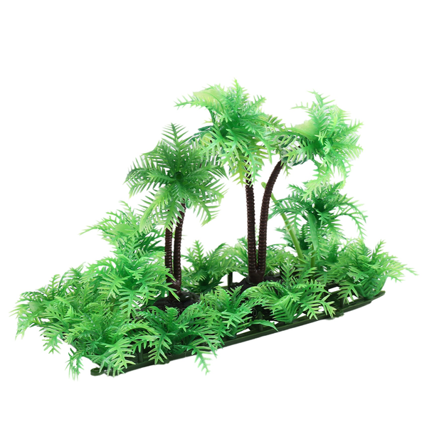 3 9 inch Height Artificial Coconut Palm Plant for Aquarium Fish Tank Green