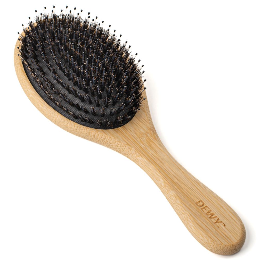 Dewy - Mixed Quill Oval Hairbrush With Boar Bristles & Flexible Pins 