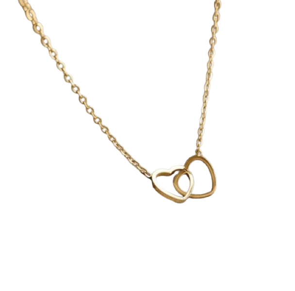 Ladies Gold Double Heart Pendant Necklace | Shop Today. Get it Tomorrow ...