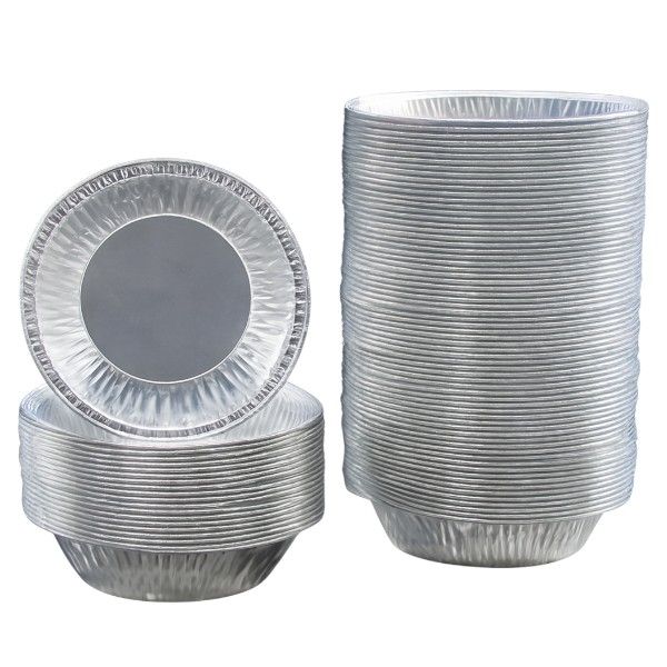 100 Piece Disposable Aluminum Foil Baking Tray - Silver