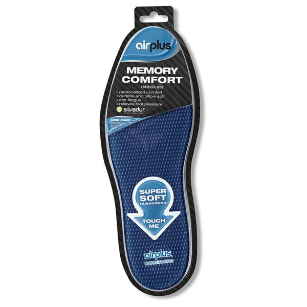 Airplus Memory Mens Comfort Shoe Insole for Pressure Relief