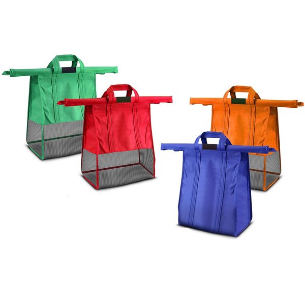 Trolley Bags for Shopping Cart Bags for Groceries with Cooler Bag - 4 Piece