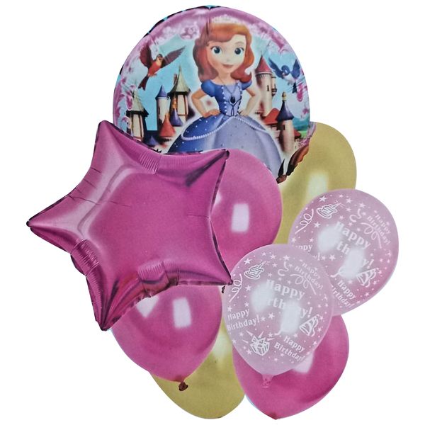 Disney Cinderella Foil &amp; Latex Balloons - 9 Pack - Kids Birthday Party