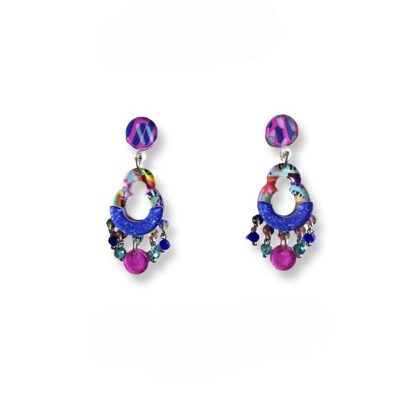 Lilly K Designs Women Vibrant #2 Perspex Drop &amp; Dangle Earrings