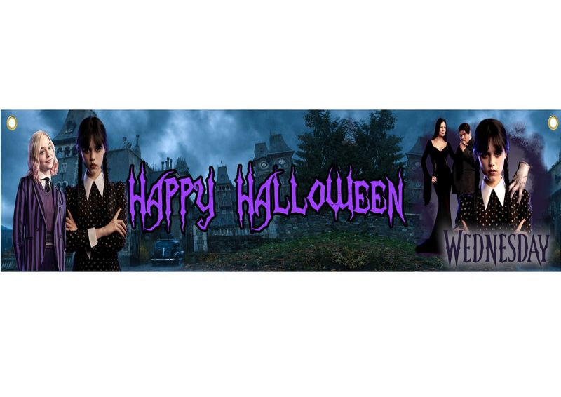 Halloween Banner PVC Wednesday