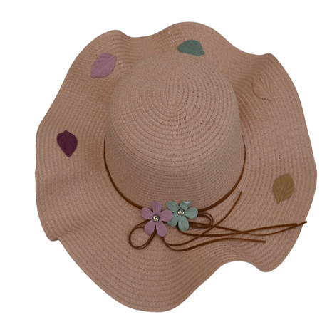 Stylish Wide Brim Bucket Hat Straw With Elastic Ribbon For Women