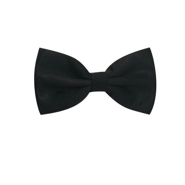 Plain Satin Bow Tie - Black