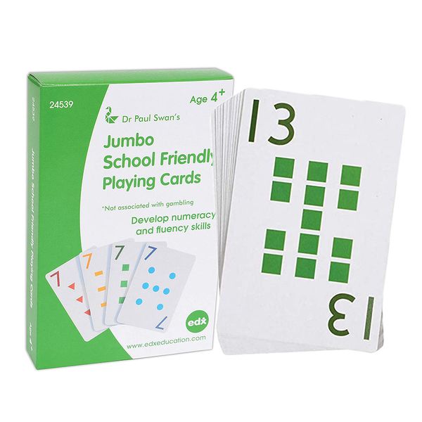 EDX Education Jumbo Child-Friendly Playing Cards - 56 Piece