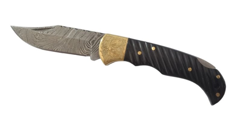 Damascus Lockback Knife - DM1225
