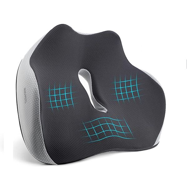 Full Wrap Seat Cushion Ergonomic Memory Foam Sciatica &amp; Back Pain Relief
