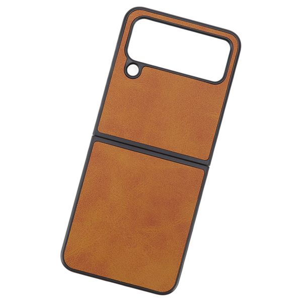 Brown Synthetic Leather Anti-Scratch Protective Case for Z Flip 4