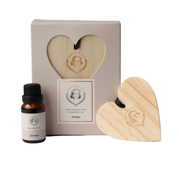 Anke Products - Jasmyn Wooden Heart &amp; Essential Oil