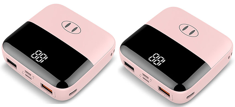 10000Mah Mini Power Bank Pack of 2-Pink
