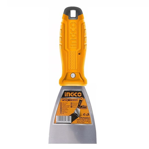 Ingco - Putty Knife - 63mm - Carbon Steel Blade - Yellow handle
