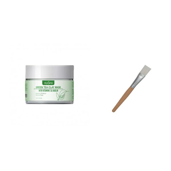 NUSPA Green Tea Clay Mask 120ml + Mask Brush