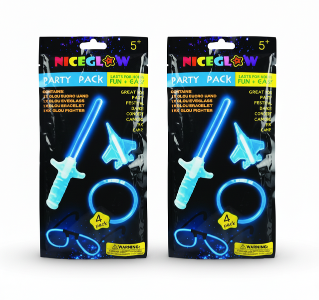 Glow Stick Party Pack - 4 Lollipop-Shaped Glow Sticks for Kids - 2 Pack