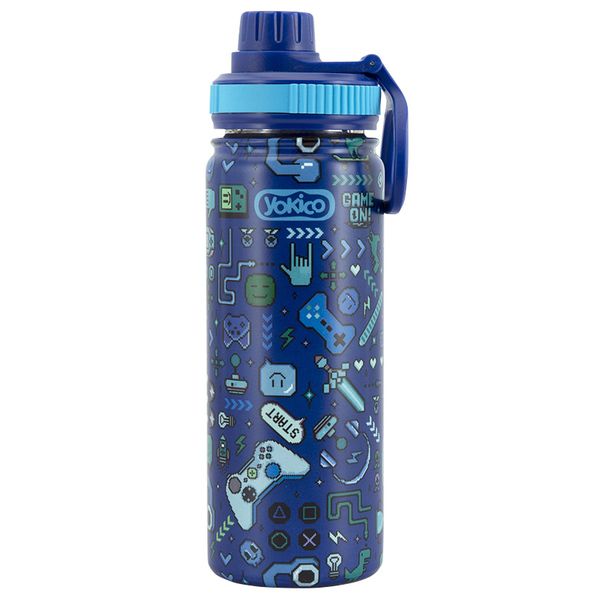 Game On Double Wall Stainless Steel Bottle - Blue