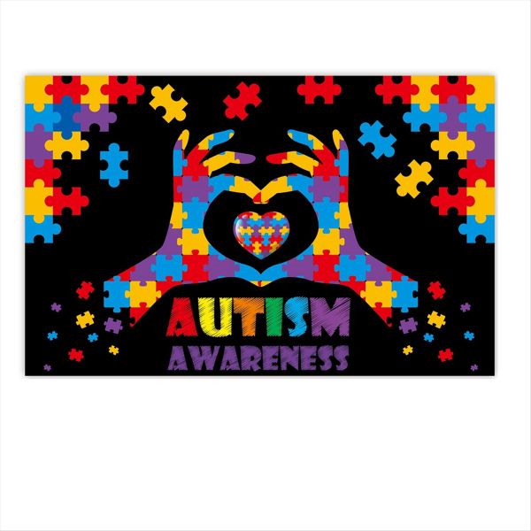 180x115Cm Photography Background Fabric World Autism Day Banner Party