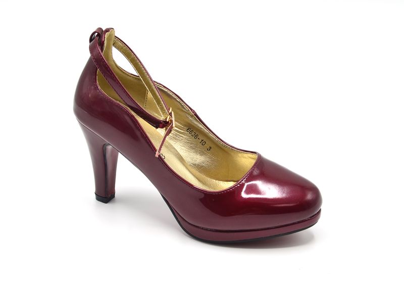 TTP Ladies High Gloss Platform High Heel with Ankle Strap