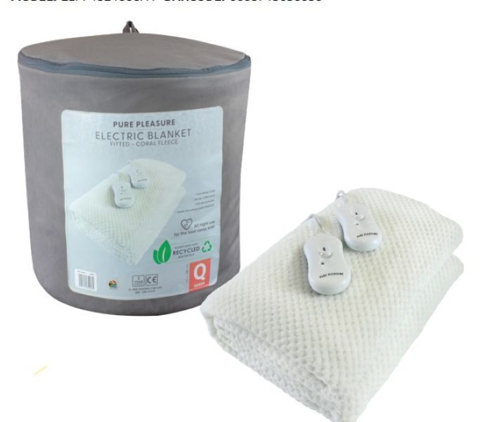 Pure Pleasure Queen Coral Fleece Skirt Fitted Eelctric Blanket -Tog Bag
