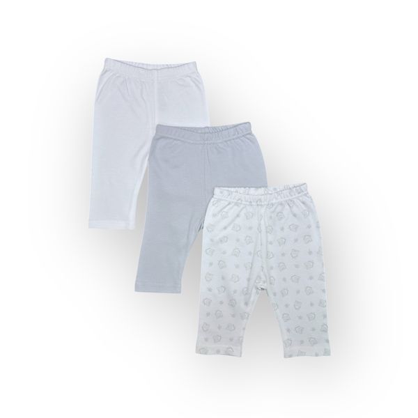 Mothers Choice 3-Pack Open-Foot Baby Basic Leggings - House Print Cotton