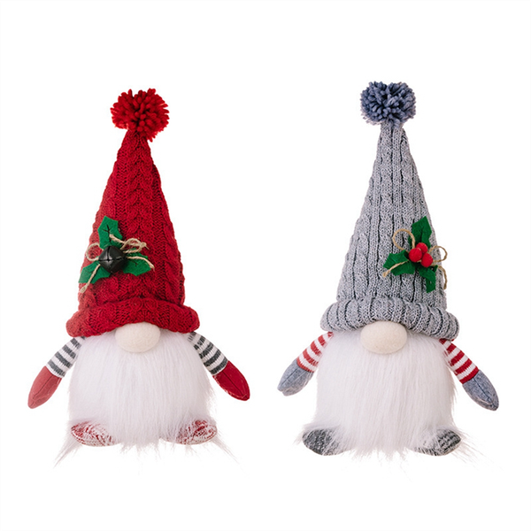 Christmas Ornament Knit Hat Illuminated Rudolph Doll Faceless Gnome Doll Ch
