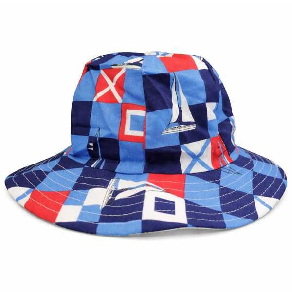 Myang Wide Brim Nautical Flags Sun Hat - 6 to 12 Months
