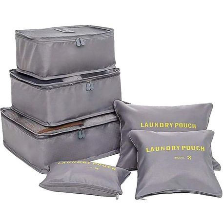 Luggage Bag, 6-Set Clothing Luggage Storage Durable Travel Bag - Grey Image