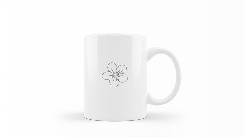 Designer Line Art Coffee Mug - Abstract Flower 11