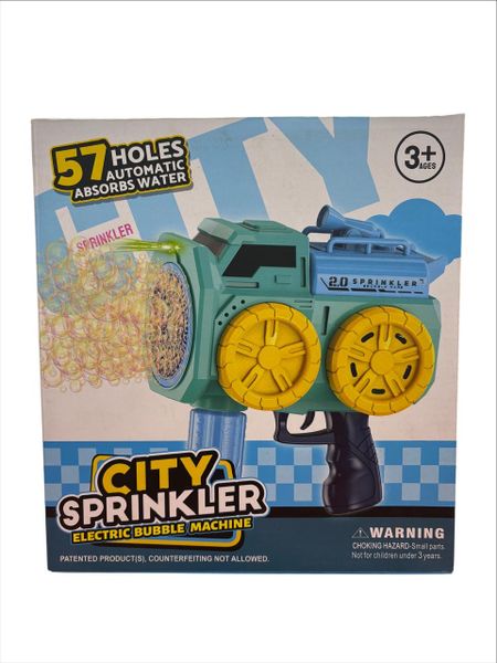 City Sprinkler Electric Bubble Machine - Cyan