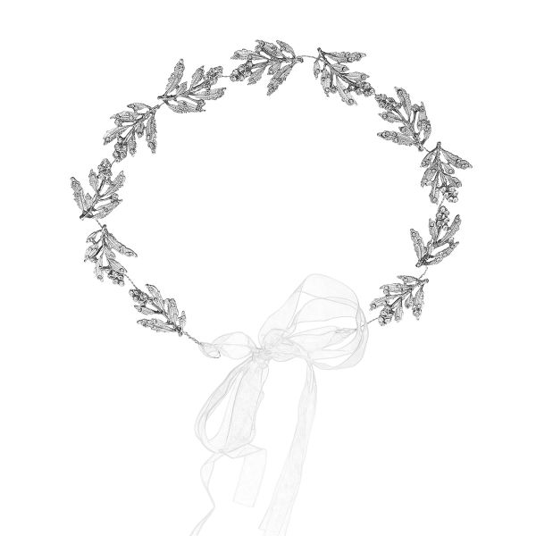 Olive Tree - Faux Crystal Headband 05 - Bridal/Formal - Silver