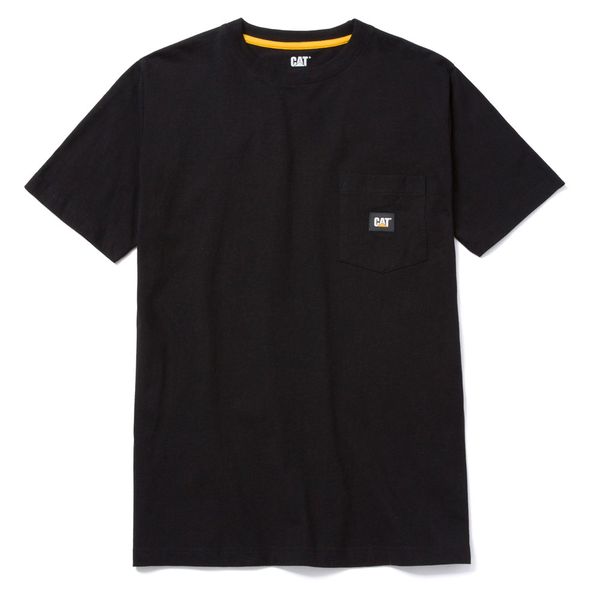 CAT T-Shirt Label Pockets Black/Noir Mens