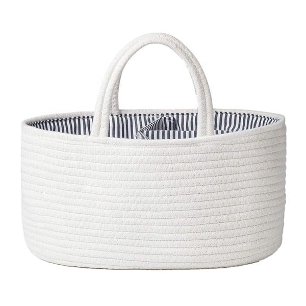 Optic Luxury Baby Portable Large Diaper Caddy Organizer Nursery -White