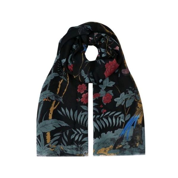 SoGood-Candy - Scarf - Botanical Bird - Black