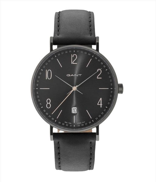 Gant Men Black, Black Leather Analogue