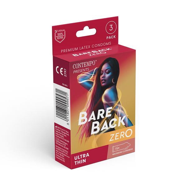 Contempo Bareback Zero Extra Thin Condoms 3s (Thinnest)