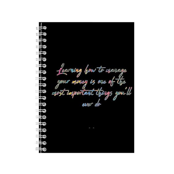 Money A5 Notebook Spiral Lined Motivational Saying Graphic Notepad Gift 204
