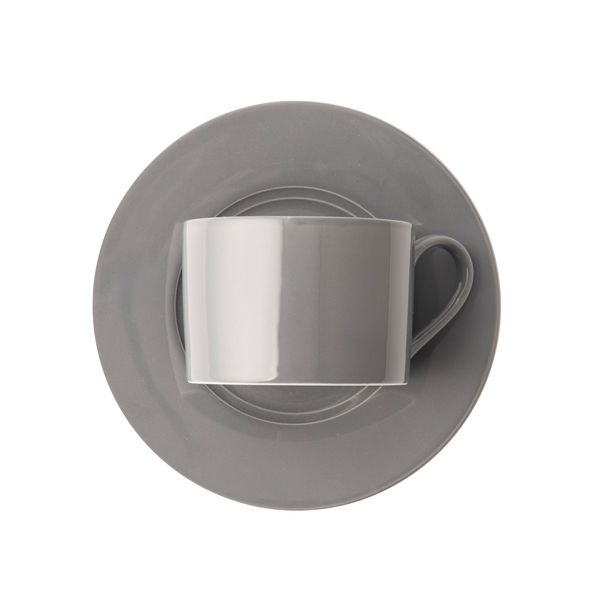 OMADA Maxim Light Grey Cup &amp; Saucer 4pce in gift box