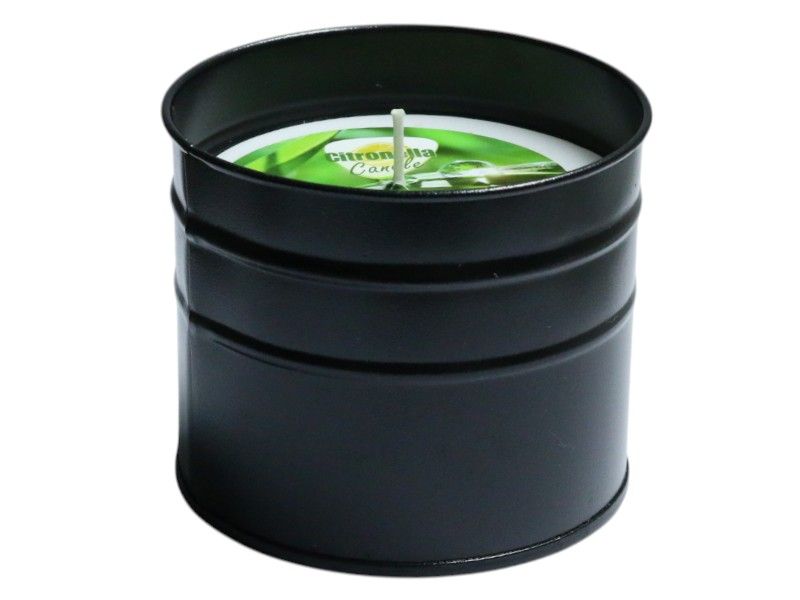 Citronella Candle In Black Zinc Bucket 9.8x8cm