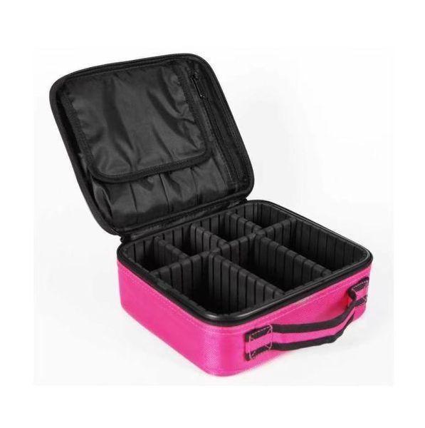 Cosmetic Storage Case for Makeup with Adjustable Dividers