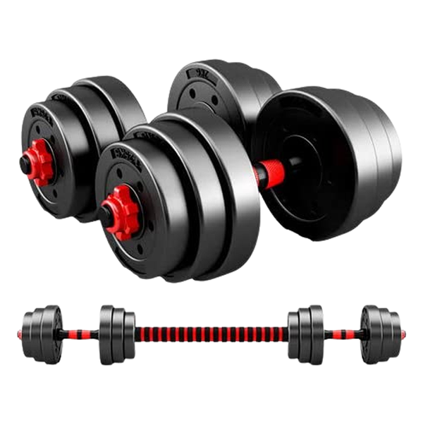 20 Kg Adjustable Rubber Barbell and Dumbbell Weight Set