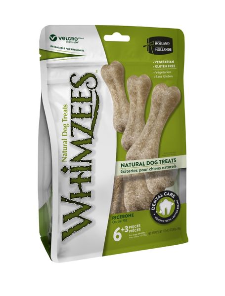 Whimzees Rice Bone Dog Treats -Value Bag (9 pieces)