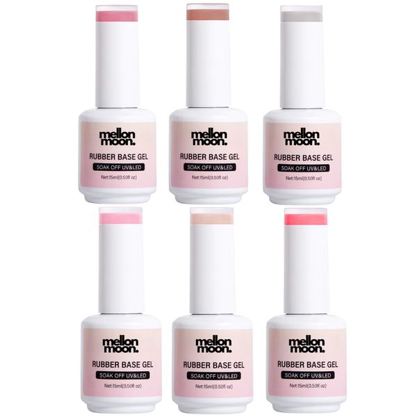 Mellon Moon UV LED Rubber Base Gel: (6 -Piece)