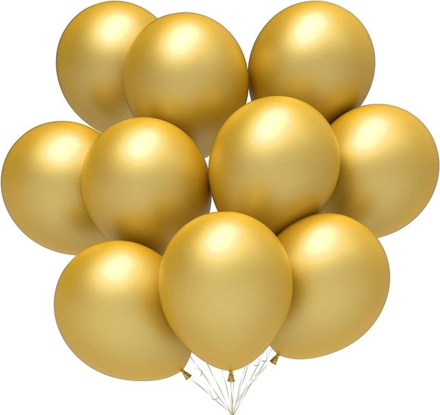 12- Inch Party Gold Balloons - Pack of 100 Piece