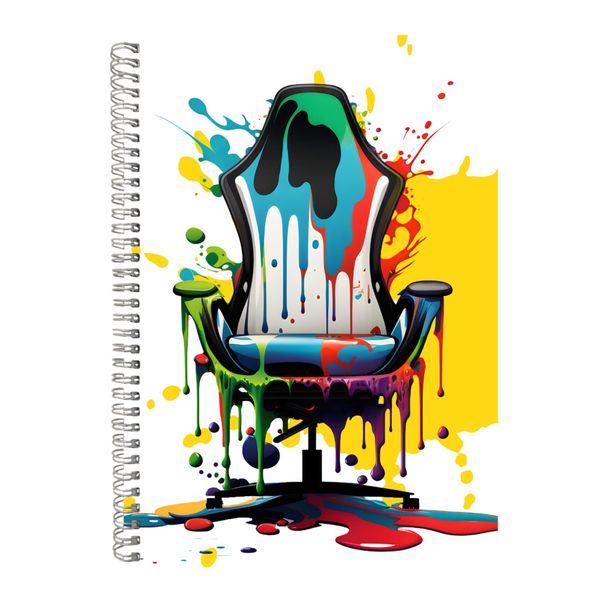 Chair A4 Notebook Spiral and Lined Gaming Graphic Notepad Gamers Gift 170