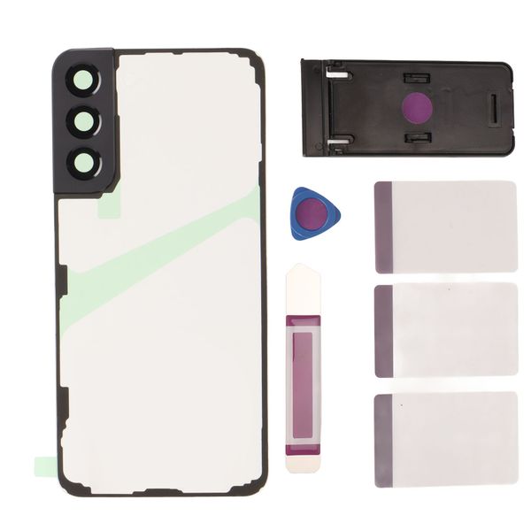 S22+ Clear Back Glass Black Frame